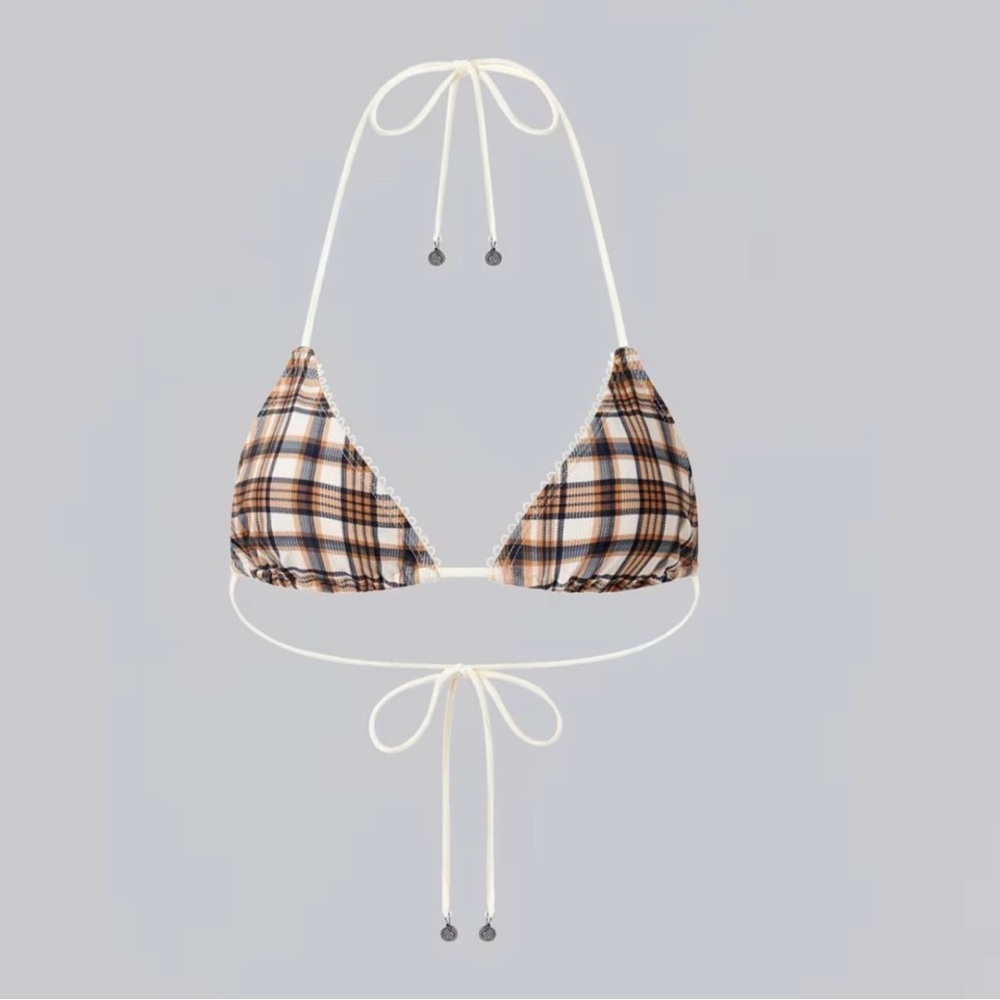 Brown Checked In Jaded London Bikini Top NWT